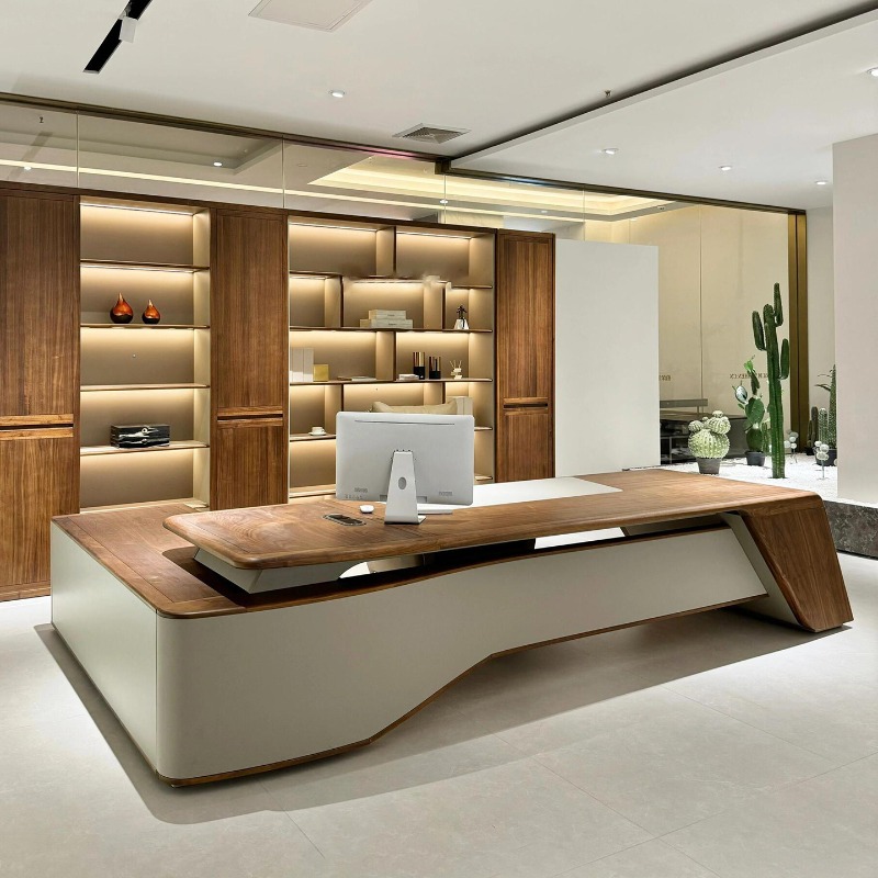 Office Furniture Dimensions - Деревянный модный офисный стол, простой креативный