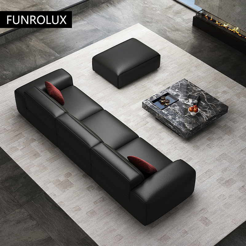 Большой черный диван из коровь – обзор и цена Office Furniture First